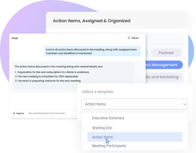 Action Items, Assigned & Organized