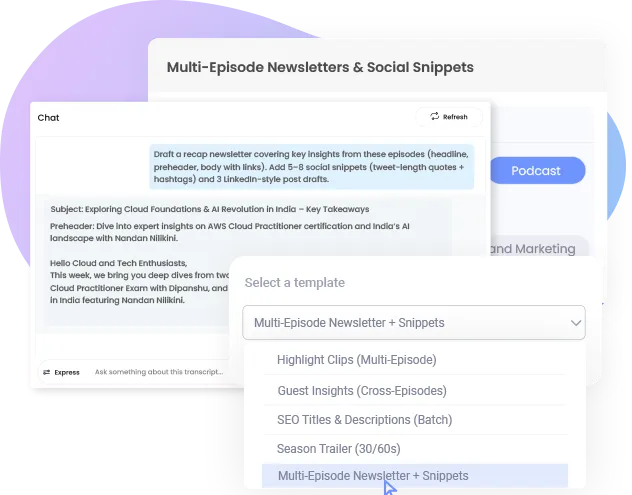 Multi-Episode Newsletters & Social Snippets